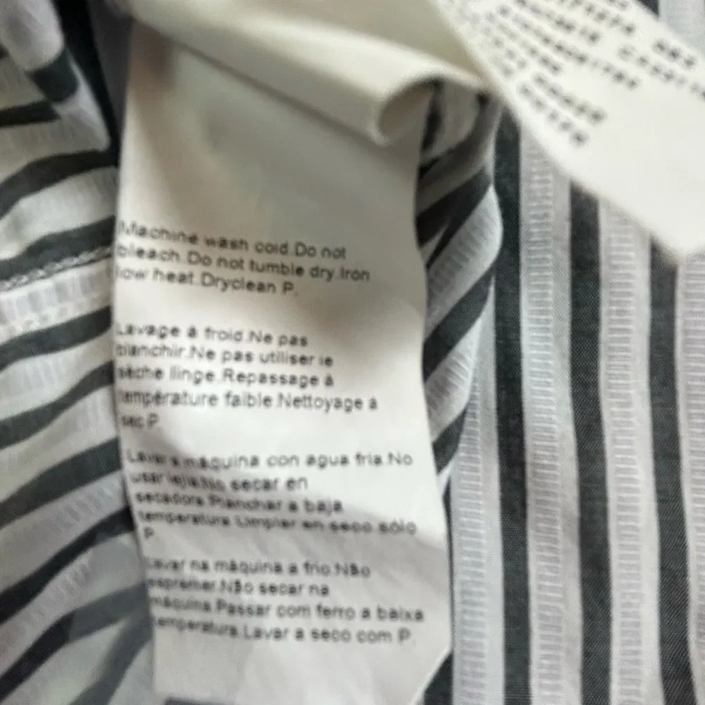 Hugo Boss Mens black and white Men's Striped Dress Shirt - size M